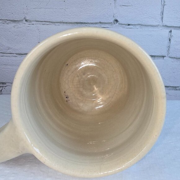 MARSHALL POTTERY KAREN MUG NATURAL CLAY COLOR WITH BLUE GLAZE DETAILS - Picture 2 of 5